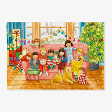 Load image into Gallery viewer, Watching a Christmas film - Tea towel
