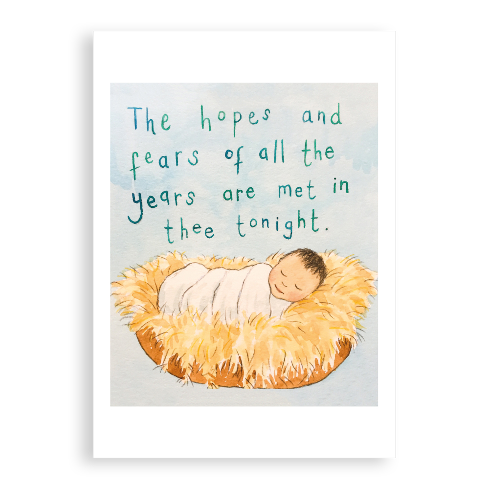 Pack of 5 printed Christmas cards - Jesus in the Manger
