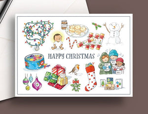 Pack of 5 Christmas cards - Happy Christmas