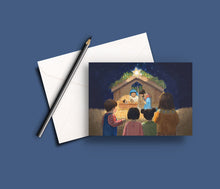 Load image into Gallery viewer, Pack of 5 printed Christmas cards - The Stable

