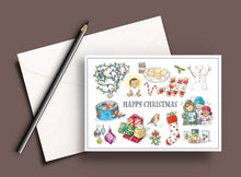 Load image into Gallery viewer, Pack of 5 Christmas cards - Happy Christmas
