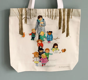 Snowy Walk - Cotton Tote Bag