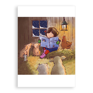 Pack of 5 printed Christmas cards - Story Time